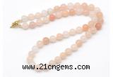GMN7704 18 - 36 inches 8mm, 10mm round pink aventurine beaded necklaces