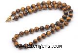 GMN7838 18 - 36 inches 8mm, 10mm round grade AA yellow tiger eye beaded necklaces