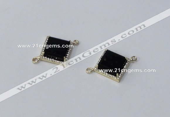 NGC1032 12*12mm diamond agate gemstone connectors wholesale