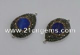 NGC1165 25*35mm teardrop lapis lazuli gemstone connectors wholesale