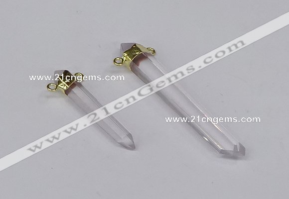 NGC1198 8*35mm - 10*60mm sticks white crystal connectors wholesale