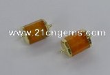 NGC1261 15*20mm faceted tube agate gemstone connectors wholesale