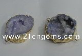 NGC138 30*40mm - 35*45mm freeform plated druzy agate connectors
