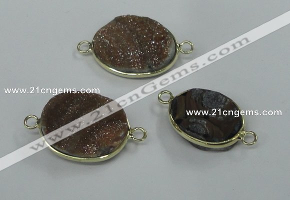 NGC157 15mm - 25mm freeform plated druzy agate connectors