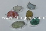 NGC168 20*30mm - 25*35mm freeform plated druzy agate connectors
