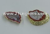 NGC1900 25*35mm - 35*40mm freeform south red agate connectors
