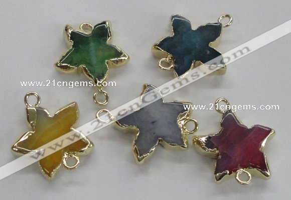 NGC217 24mm - 25mm star agate gemstone connectors wholesale