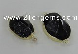 NGC244 20*30mm - 25*35mm freeform druzy agate gemstone connectors