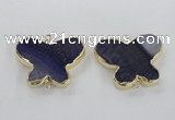 NGC318 30*38mm butterfly agate gemstone connectors wholesale