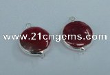 NGC386 18mm flat round agate gemstone connectors wholesale