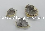 NGC463 15*20mm - 20*25mm freeform druzy agate gemstone connectors