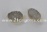 NGC470 20*30mm oval druzy agate gemstone connectors wholesale