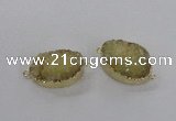NGC471 20*30mm oval druzy agate gemstone connectors wholesale