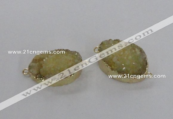 NGC471 20*30mm oval druzy agate gemstone connectors wholesale