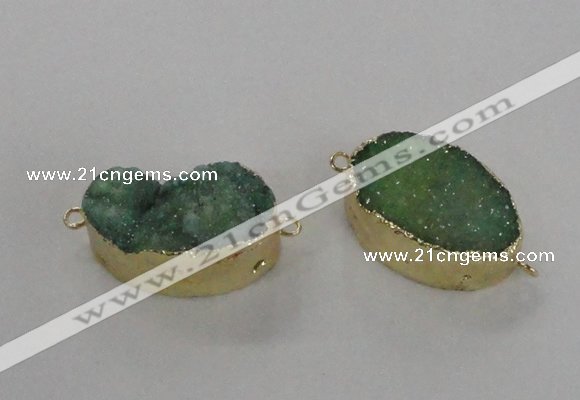 NGC475 20*30mm oval druzy agate gemstone connectors wholesale