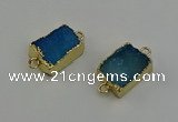 NGC5278 15*20mm - 16*22mm rectangle druzy agate connectors