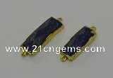 NGC5306 12*30mm - 15*35mm faceted rectangle lapis lazuli connectors