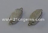 NGC5548 10*22mm - 12*25mm freeform plated druzy quartz connectors