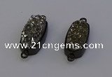 NGC5571 10*22mm - 12*25mm freeform plated druzy quartz connectors