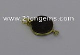 NGC5611 15mm - 16mm coin plated druzy quartz connectors wholesale