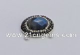 NGC5657 18*25mm faceted oval labradorite gemstone connectors