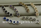 NGC6030 6*30mm plated druzy agate connectors wholesale