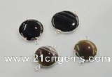 NGC61 30mm - 40mm flat round agate connectors wholesale