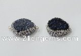 NGC735 16*22mm - 18*25mm freeform plated druzy agate connectors