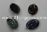 NGC75 22*30mm oval agate gemstone connectors wholesale
