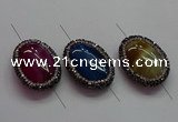 NGC7517 25*35mm oval agate connectors wholesale