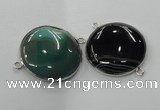 NGC79 30mm flat round agate gemstone connectors wholesale