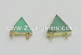 NGC952 15*15mm - 20*20mm triangle Australia chrysoprase connectors