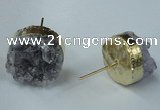 NGE05 16mm - 18mm freeform druzy amethyst earrings wholesale