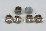 NGE108 18mm - 19mm freeform druzy agate gemstone earrings wholesale
