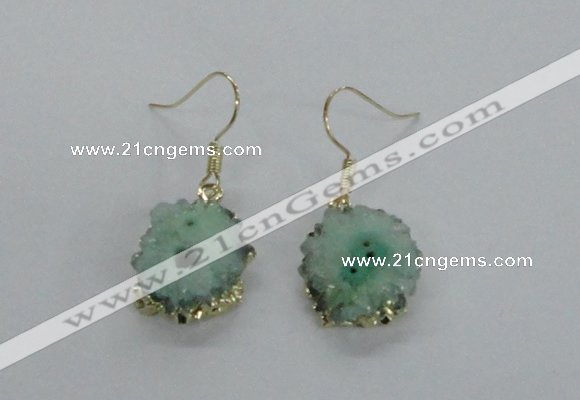 NGE125 8*12mm - 12*16mm freeform druzy agate gemstone earrings