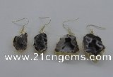 NGE146 15*20mm - 20*30mm freeform druzy agate gemstone earrings