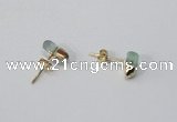 NGE148 4*6mm - 5*8mm freeform fluorite gemstone earrings