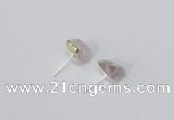 NGE166 4*6mm – 5*8mm freeform rose quartz gemstone earrings
