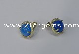NGE179 10mm flat round agate gemstone earrings wholesale
