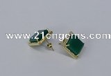 NGE202 12*12mm square agate gemstone earrings wholesale