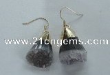 NGE21 16*22mm - 18*25mm freeform druzy amethyst earrings wholesale