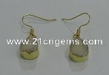 NGE242 10*12mm teardrop druzy agate gemstone earrings wholesale