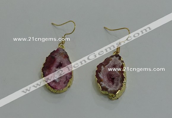 NGE260 13*18mm - 15*20mm freeform druzy agate earrings