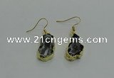 NGE263 13*18mm - 15*20mm freeform druzy agate earrings