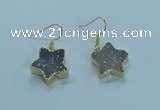 NGE345 14mm - 16mm star druzy agate earrings wholesale