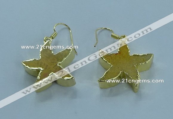 NGE390 20mm - 22mm starfish druzy agate earrings wholesale