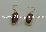 NGE5009 10*22mm - 12*25mm freeform red agate gemstone earrings