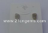 NGE5109 5*8mm freeform plated druzy quartz earrings wholesale