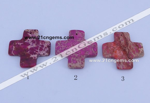 NGP03 5PCS 45*45mm cross dyed imperial jasper pendants wholesale