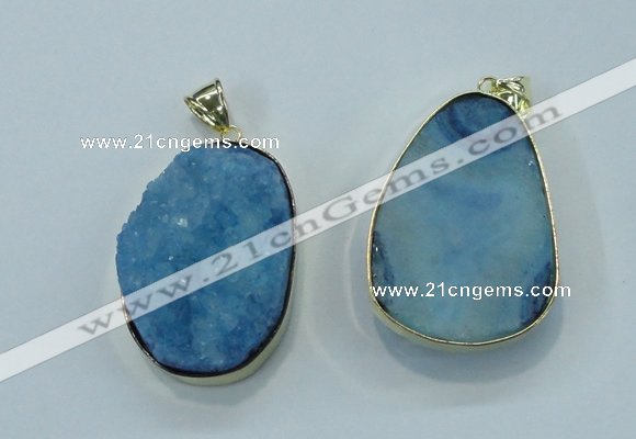 NGP1021 25*35mm - 35*45mm freeform druzy agate beads pendant